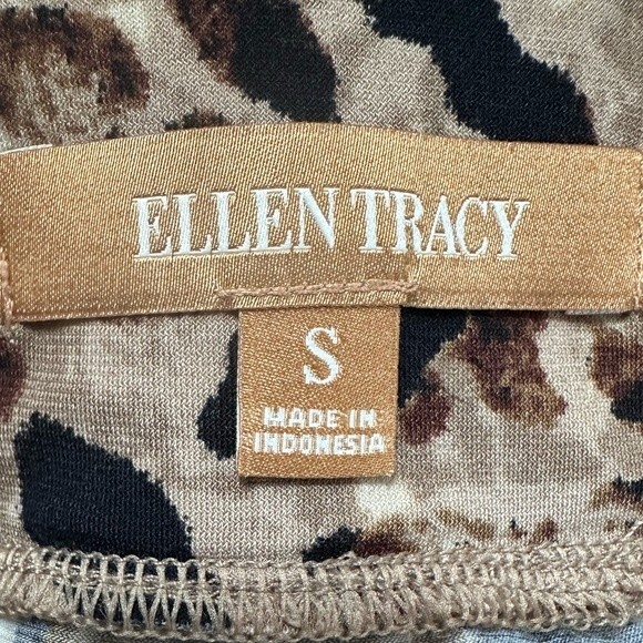 Ellen Tracy Women's Animal Leopard Print Maxi Skirt Side Slit Elastic Waist S - Picture 4 of 4